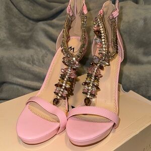 Studded pink high heels